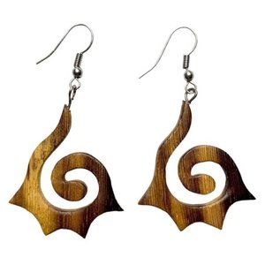 Fun Funky Wood Dangle Earrings